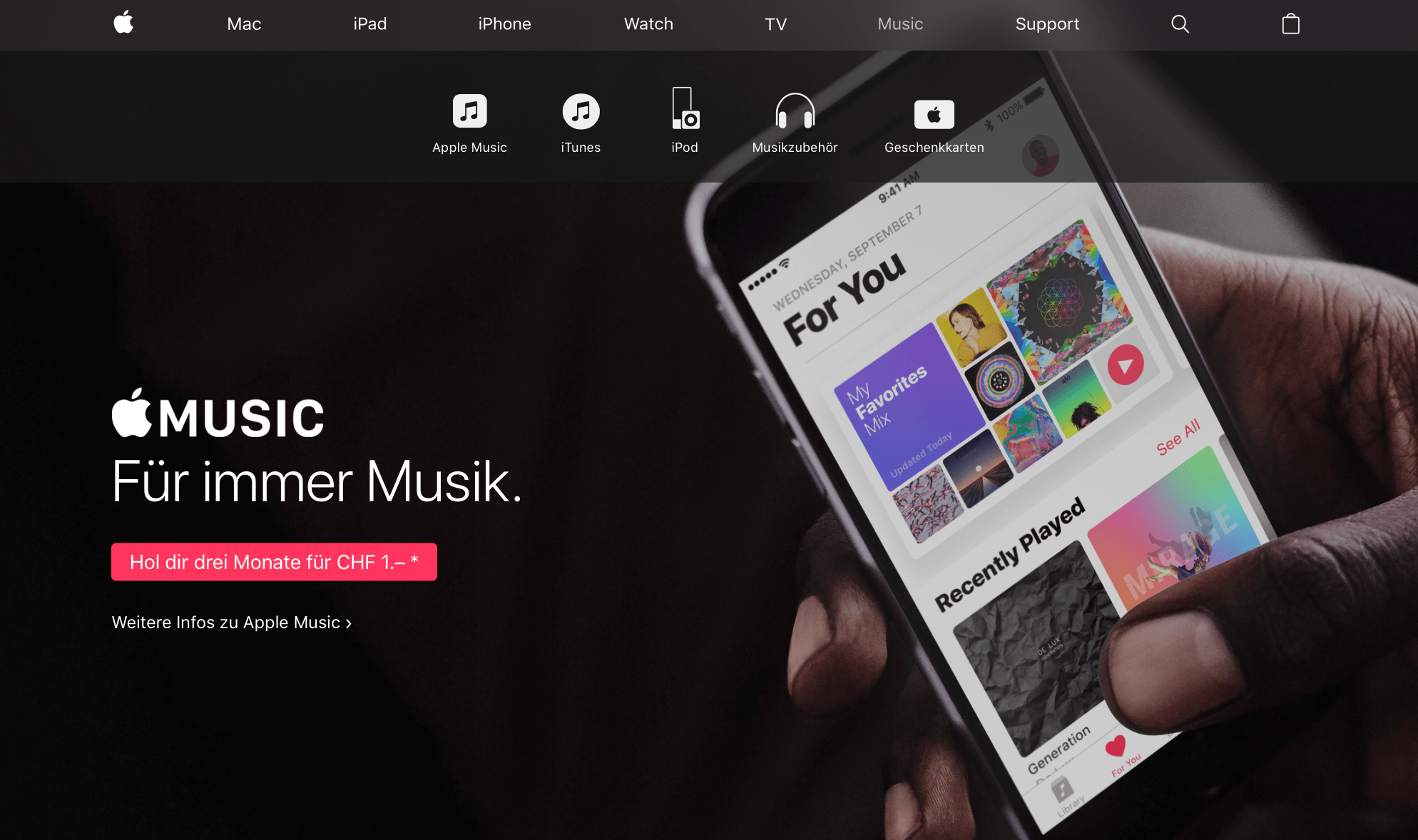 Apple Music in der Schweiz