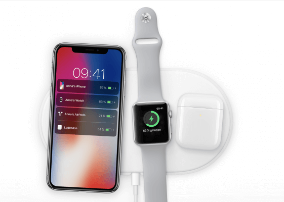 iPhone X Wireless Charging mit Apple Watch und AirPods