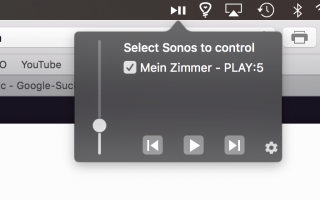 Zum Mittag: Apfellike Leser bastelt Sonos Lautstärke Regelung für Mac Menü-Leiste