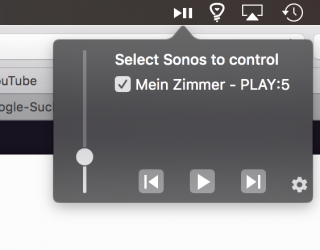 Zum Mittag: Apfellike Leser bastelt Sonos Lautstärke Regelung für Mac Menü-Leiste