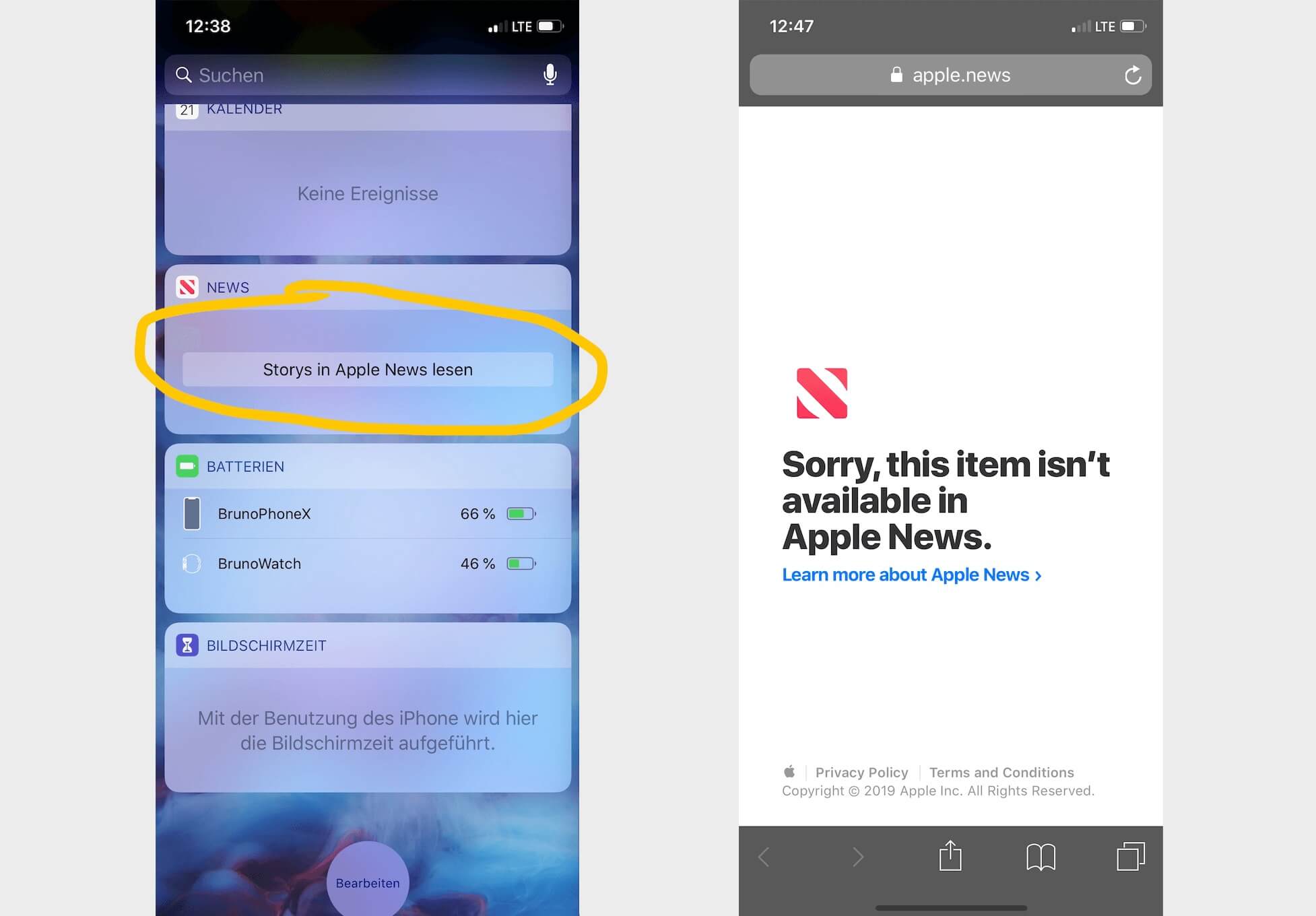 Apple News in Deutschland? - Hinweis in iOS - Screenshot - WakeUp Media