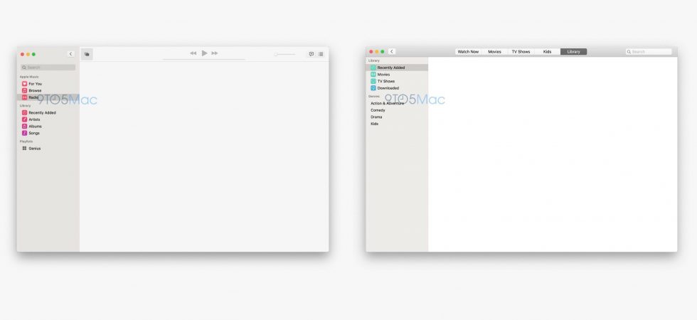 macOS 10.15: Bilder der neuen Musik- und TV-App geleakt