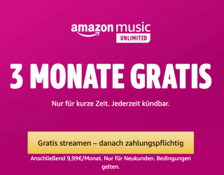Angebot: Amazon Music Unlimited 3 Monate gratis