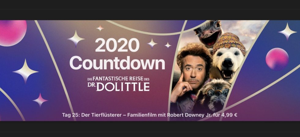 2020 Countdown: „Die fantastische Reise des Dr. Dolittle“ für 4,99€