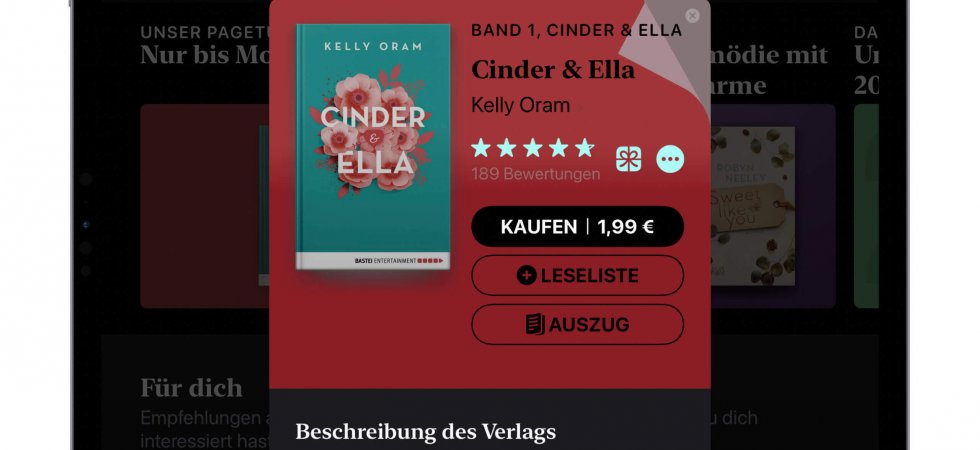 Apples Pageturner der Woche: „Cinder & Ella“ Band 1 für 1,99€ kaufen