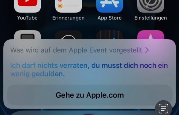 Was sagt Siri zur Spring-Keynote? - Screenshot