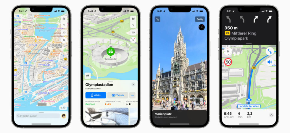 Apple Maps jetzt mit Fahrradrouten und neuen 3D-Städtekarten in Deutschland