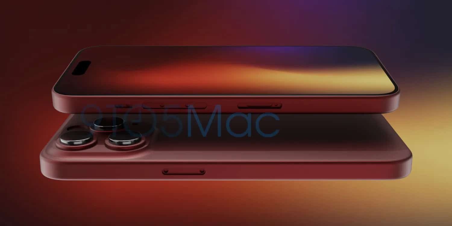 iPhone 15 Pro in Rot - Rendering / 9to5Mac