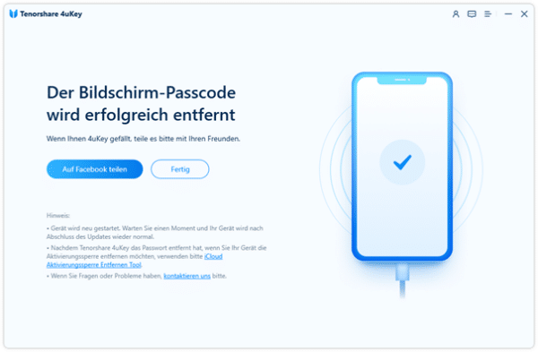 Bildschirm-Passcode wird entfernt