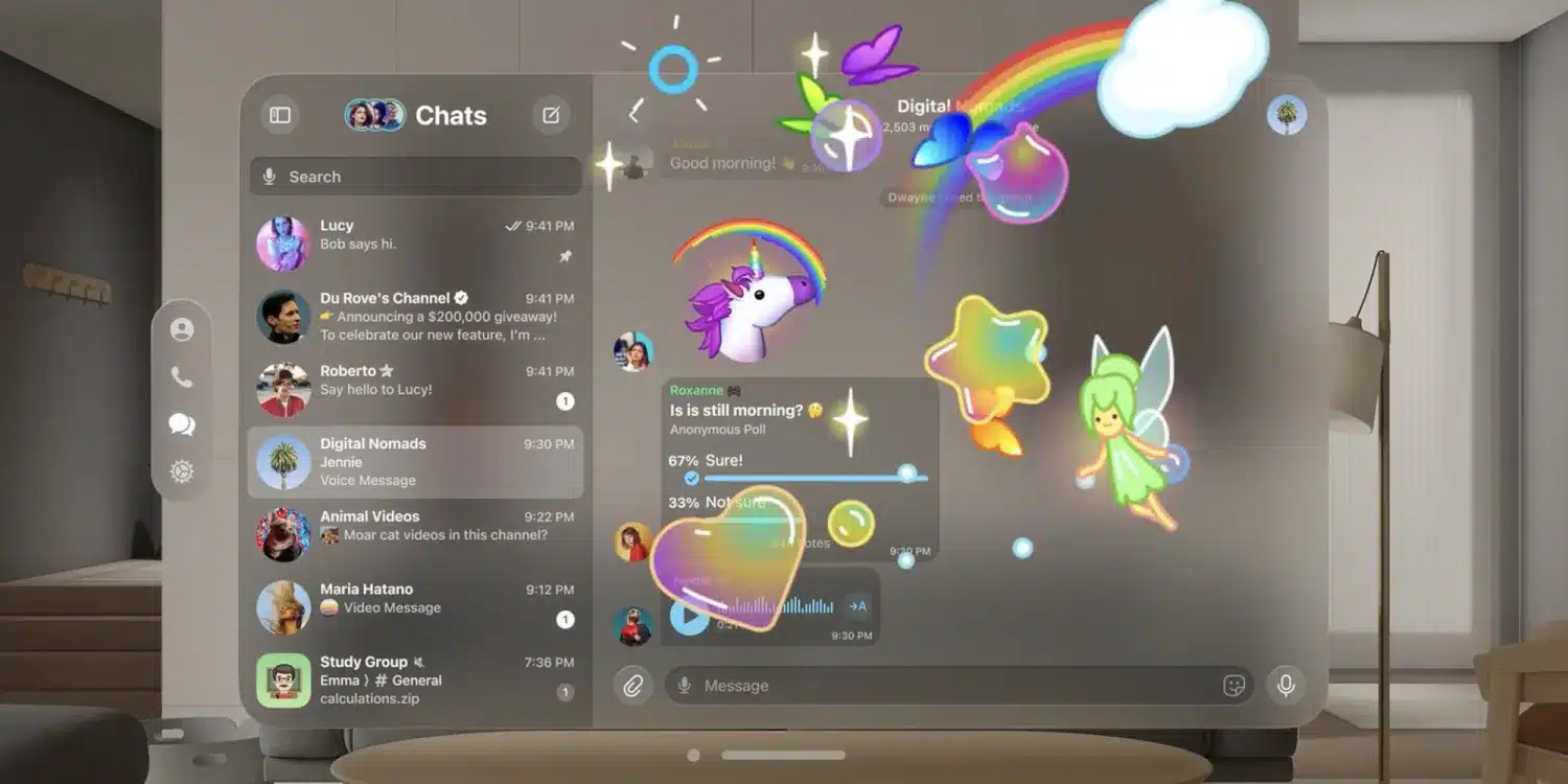 Telegram-App-Preview für die Vision Pro - Telegram